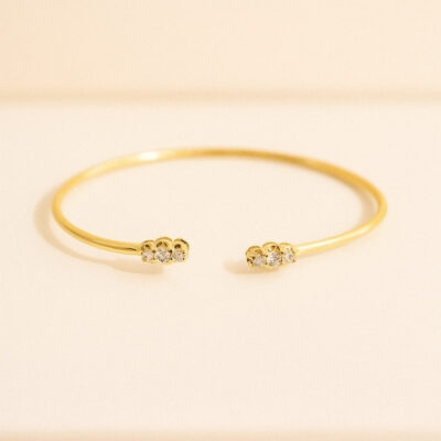 Pulsera bangle flexible de diamantes en oro amarillo 18 K