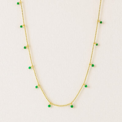 Collar esmeraldas colgantes en oro amarillo 18K