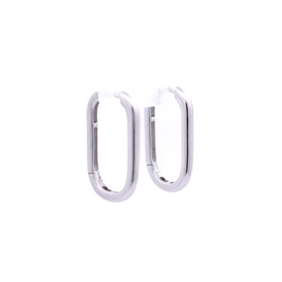 Huggie Rectangular grande en Plata 925