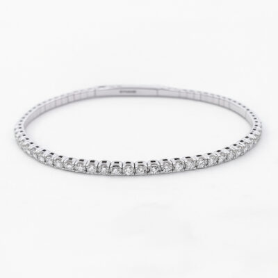 Tennis flexibles con Diamantes en Oro Blanco 18K.