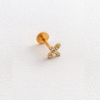 Piercing Mariposa con Brillantes en Oro Amarillo 18K.