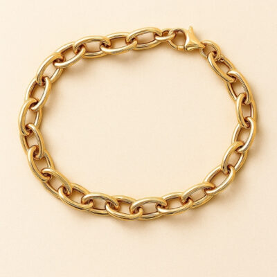 Pulsera Eslabones ovalados en Oro Amarillo 18K.