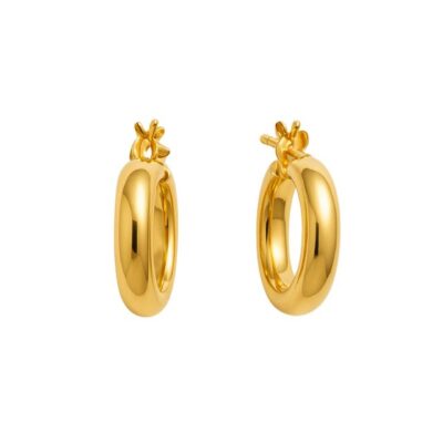 Argollas de oro inflada en Oro Amarillo 18K.