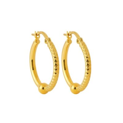 Argolla  mitad labrada en Oro Amarillo 18K.