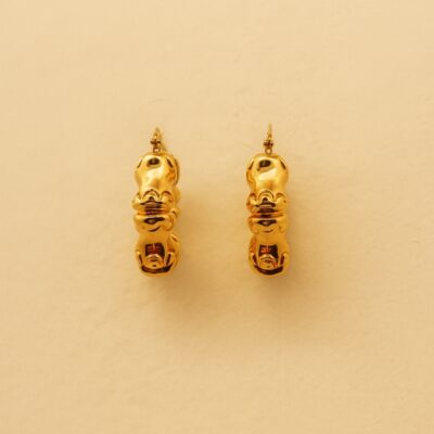 Argollas Chunky Entorchada lisa en Oro Amarillo 18k