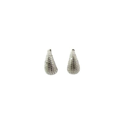 Aretes de gota con circones en Plata 925.