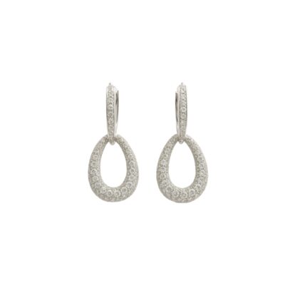 Argollas eslabones largos con circones en  Plata 925