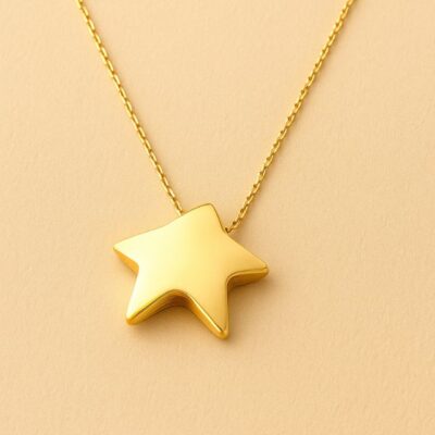 Collar Estrella en Oro Amarillo 18k