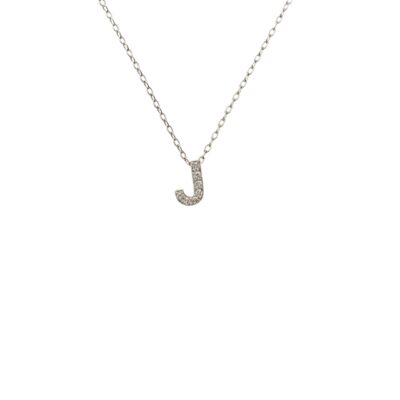 Collar con dije de letra J en  Plata 925.