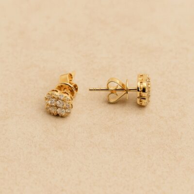 Aretes de diamantes en Oro amarillo 18k