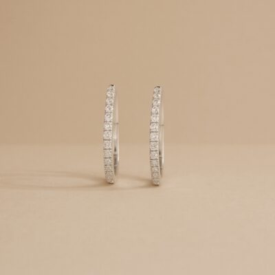 Argollas Diamantesta en Oro Blanco 18k con Brillantes