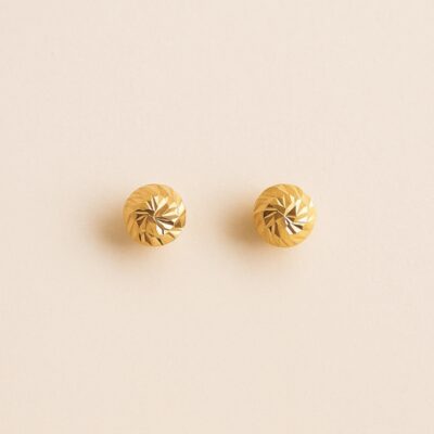 Aretes labrados en Oro Amarillo 18k