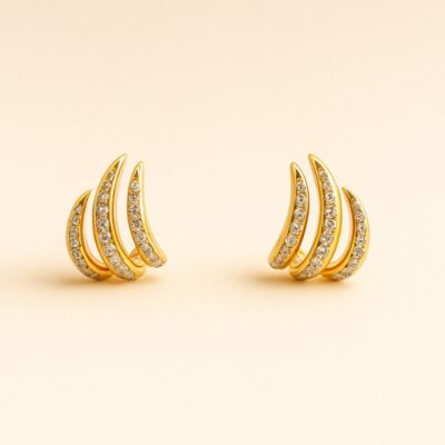 Aretes con diamantes en Oro Amarillo 18k