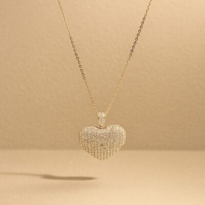 Collar corazón de diamantes en Oro Amarillo 18k