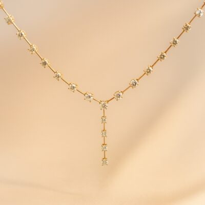 Collar de diamantes en Oro Amarillo 18k