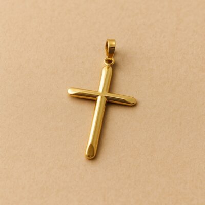 Dije Cruz Grande en oro amarillo 18k