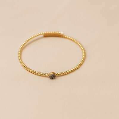 Pulsera centro roseta de diamantes en Oro Amarillo 18k