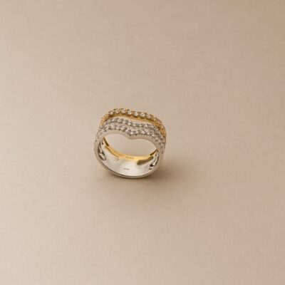 Sortija de diamantes en Oro Blanco 18k y Oro Amarillo 18k