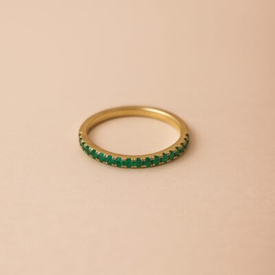 Rivier de esmeralda en Oro Amarillo 18k