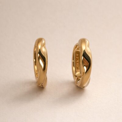 Argollas entorchadas gruesas en oro amarillo 18K