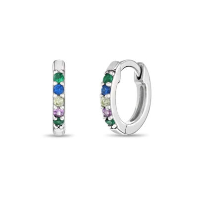 Argollas Kids con piedras de colores en plata 925
