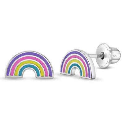Aretes Kids arcoiris en plata 925