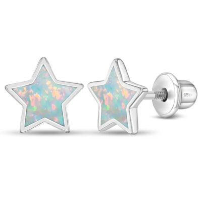 Aretes Kids estrellas de Opalo en plata 925