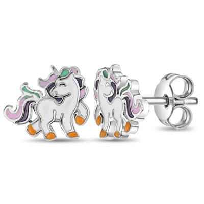 Aretes de unicornio en plata 925
