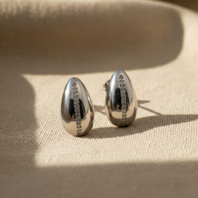 Aretes con linea de circones en plata 925