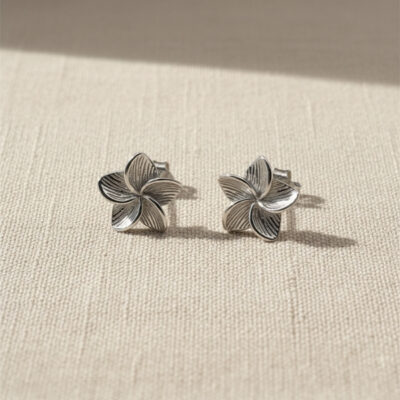Aretes flor en plata 925