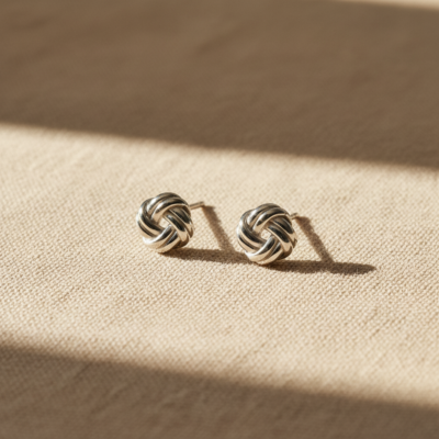 Aretes nudo en plata 925