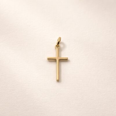 Dije cruz delgada en oro amarillo 18k