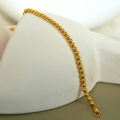 Pulsera bolita de oro amarillo 18k
