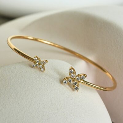Pulsera flexible con diamantes de oro amarillo 18k
