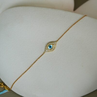 Pulsera Ojo turco con borde de diamantes