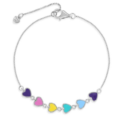 Pulsera de corazones en plata 925