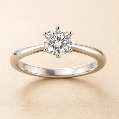 Anillo de compromiso con diamante Lab Grown 0.58 ct en oro blanco 18k