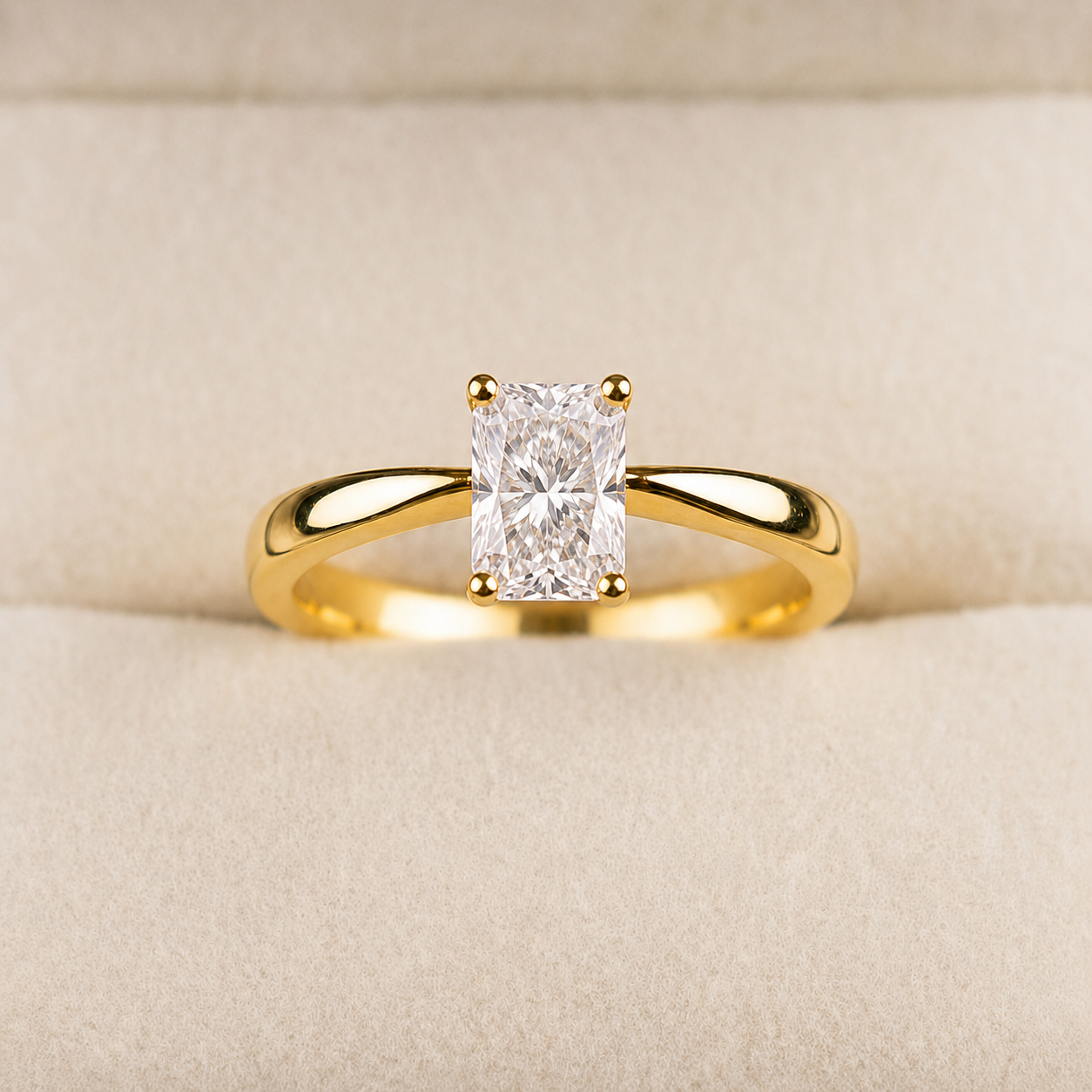 Anillo de compromiso con diamante Lab-Grown 0.50 ct en oro amarillo 18k