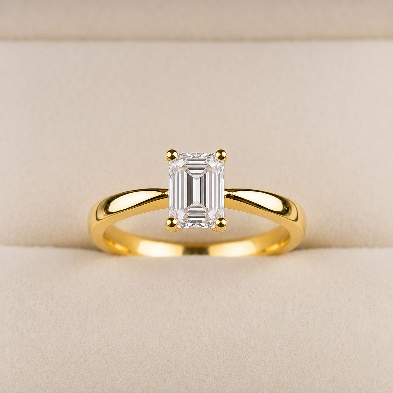 Anillo de compromiso con diamante Lab-Grown 0.50 ct en oro amarillo 18k