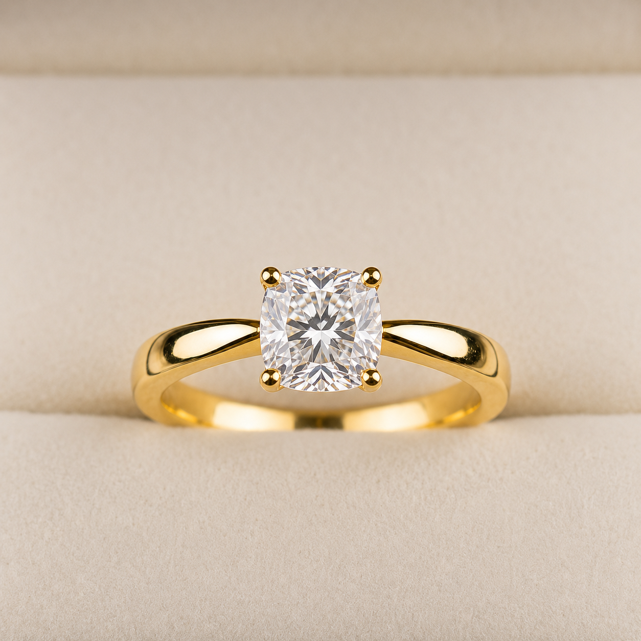 Anillo de compromiso con diamante Lab-Grown 0.50 ct en oro amarillo 18k