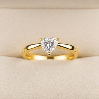 Anillo de compromiso con diamante Lab-Grown 0.50 ct en oro amarillo 18k