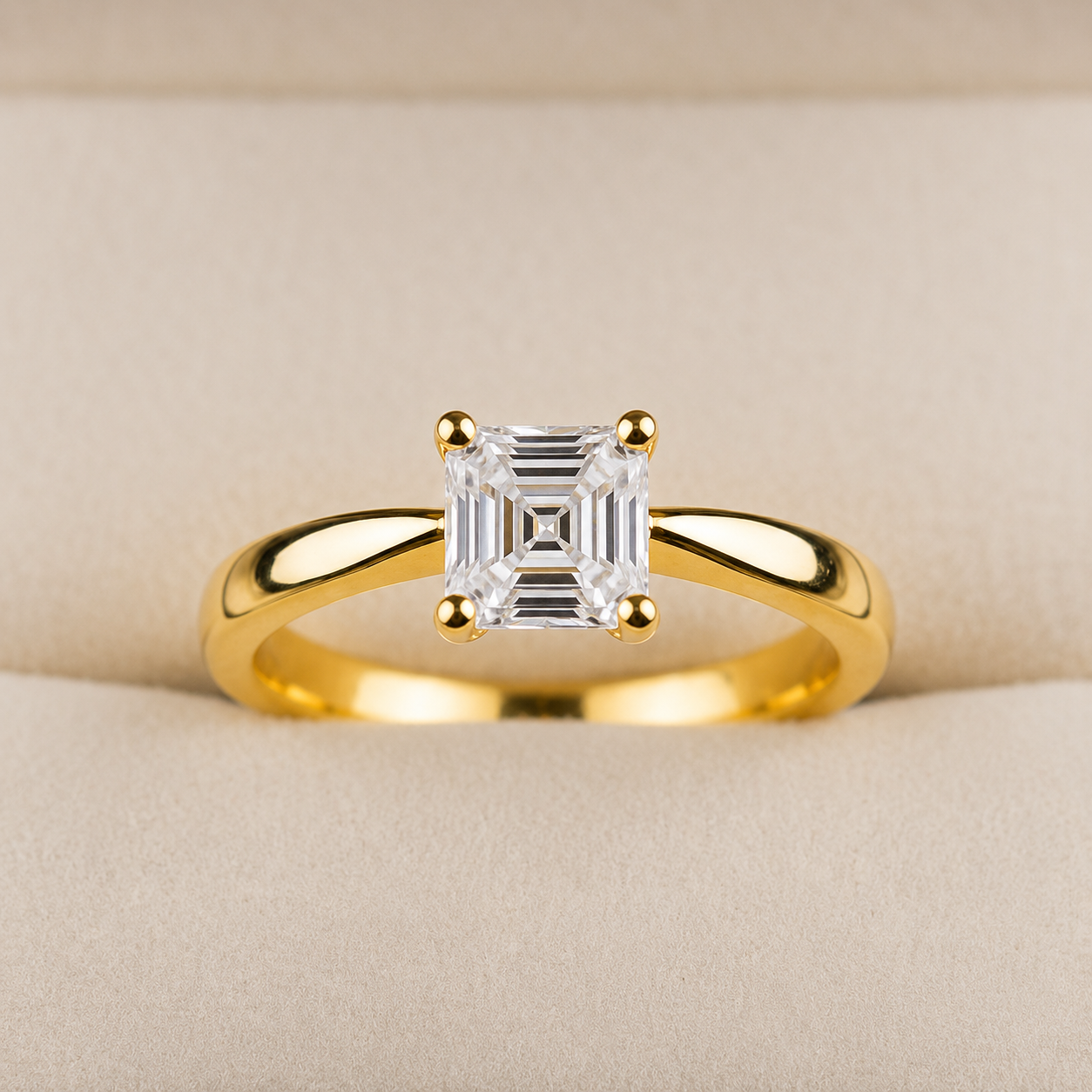 Anillo de compromiso con diamante Lab-Grown 0.50 ct en oro amarillo 18k