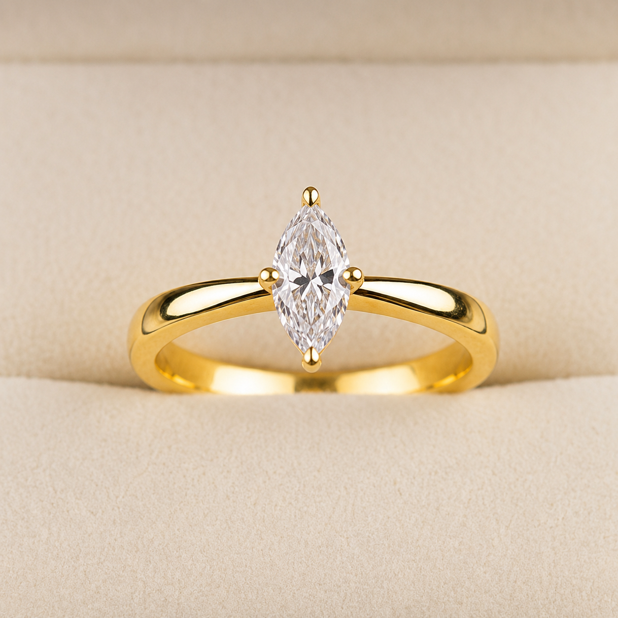 Anillo de compromiso con diamante Lab-Grown 0.50 ct en oro amarillo 18k
