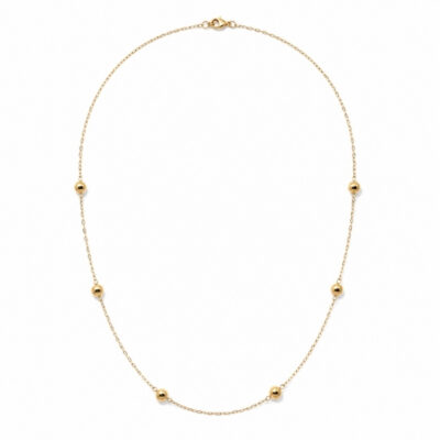 Collar bolitas medianas en oro amarillo 18k.