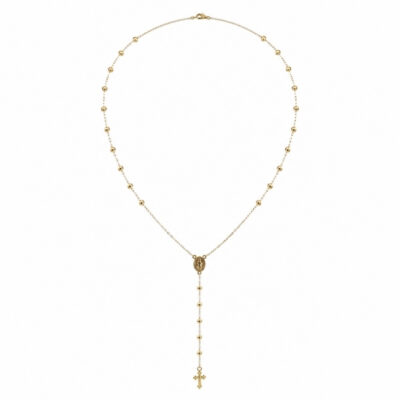 Collar rosario en oro amarillo 18k.