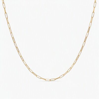 Cadena lulo eslabones rectangulares en oro amarillo 18k.